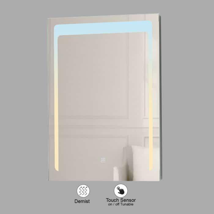 VONN VMRS0130TW Tunable White LED Bath Mirror in Silver, Rectangle 24"W x 30"H or 30"W x 36"H