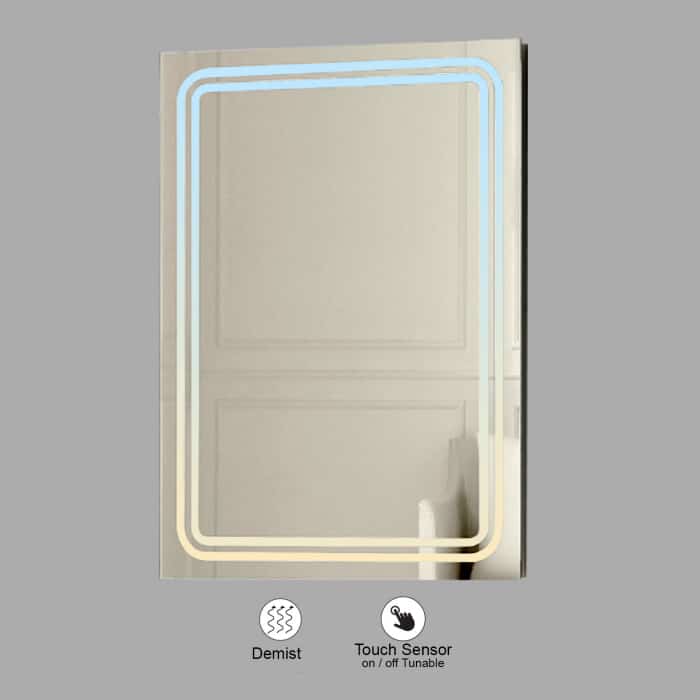 VONN VMRS0330 LED Bath Mirror in Silver, Rectangle 24"W x 30"H or 30"W x 36"H