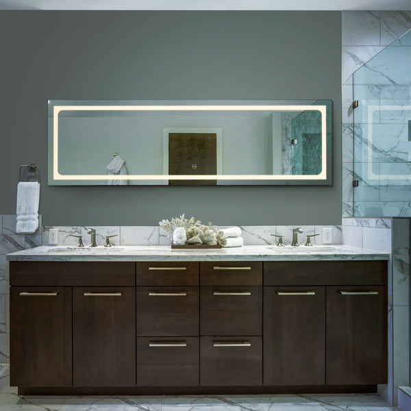 VONN VMRS0430TW Tunable White LED Bath Mirror in Silver, Rectangle 16"W x 55"H