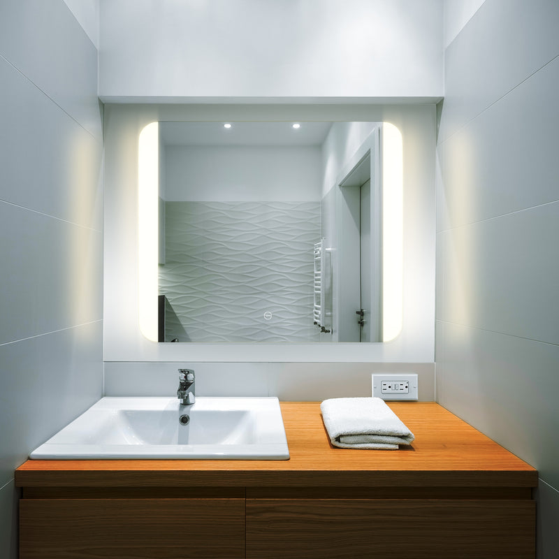 VONN VMRS0720A LED Bath Mirror in Silver, Rectangle 30"W x 24"H or 36"W x 30"H