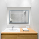 VONN VMRS1130ATW Tunable White LED Bath Mirror in Silver, Rectangle 36"W x 24"H