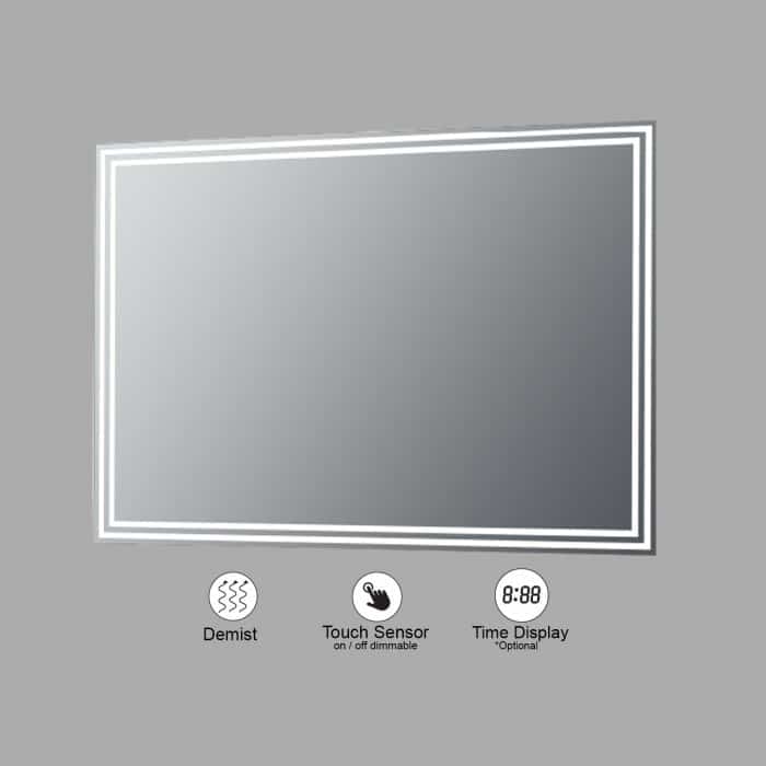 VONN VMRS1130A LED Bath Mirror in Sliver, Rectangle 36"w x 24"H