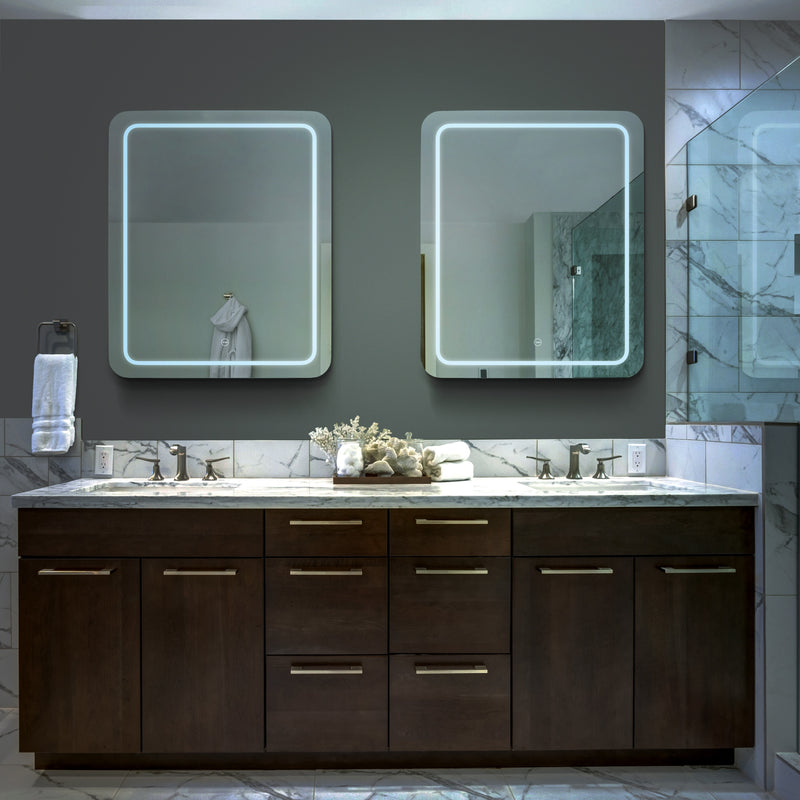 VONN VMRS1530ATW Tunable White LED Bath Mirror in Silver, Rectangle 24"W x 30"H or 30"W x 36"H