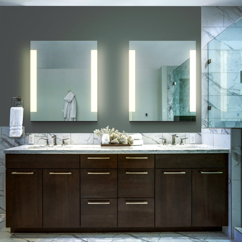 VONN VMRS1830A LED Bath Mirror in Silver, Rectangle 24"W x 30"H or 30"W x 36"H