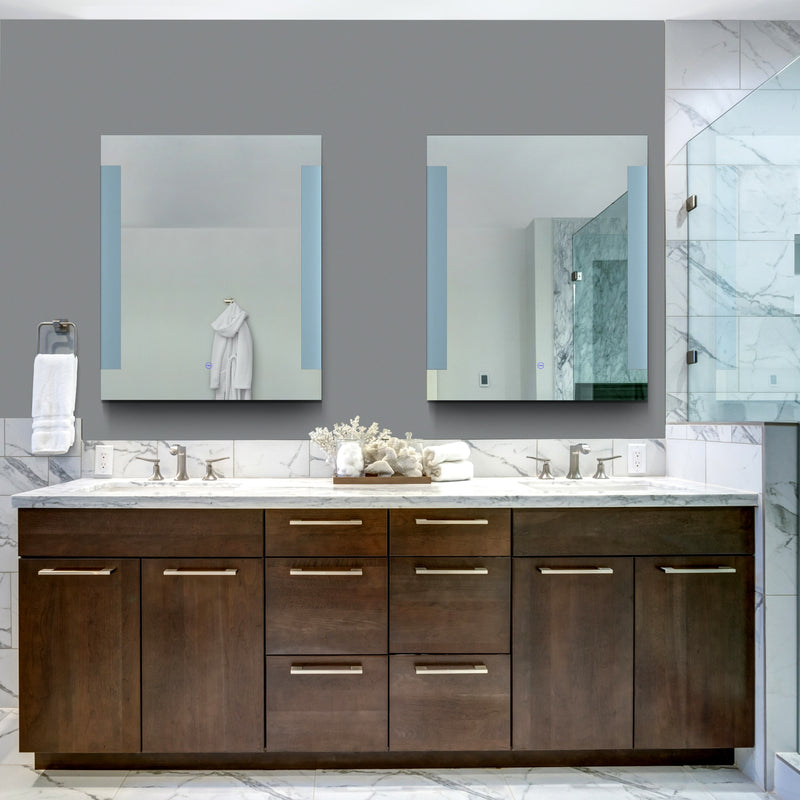 VONN VMRS1830ATW Tunable White LED Bath Mirror in Silver, Rectangle 24"W x 30"H or 30"W x 36"H