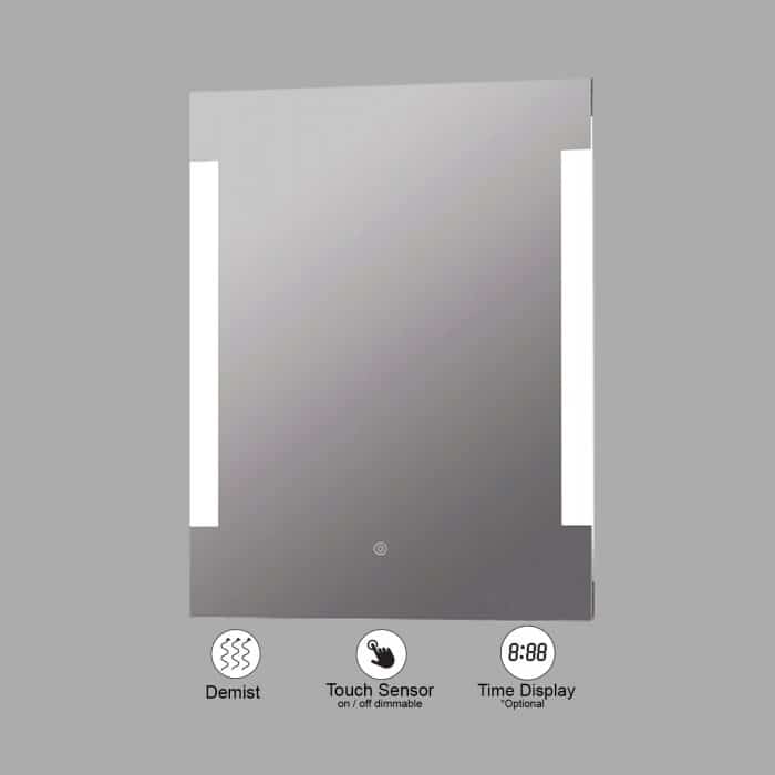 VONN VMRS1830A LED Bath Mirror in Silver, Rectangle 24"W x 30"H or 30"W x 36"H