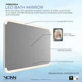 VONN VMRS2240A Led Bath Mirror in Silver, Rectangle 36"W x 24"H