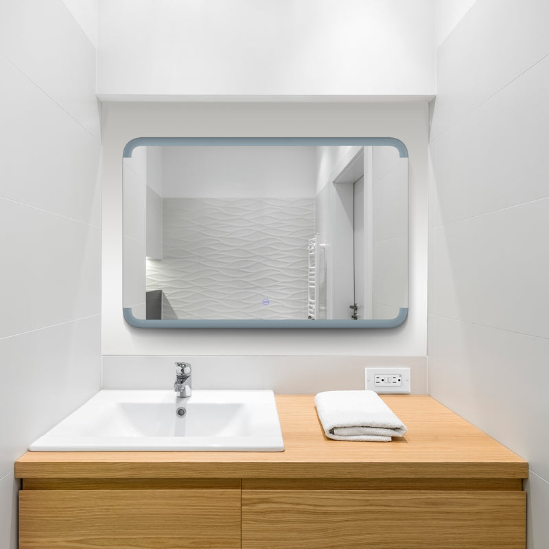 VONN VMRS2240ATW Tunable White LED Bath Mirror in Silver, Rectangle 36"W x 24"H