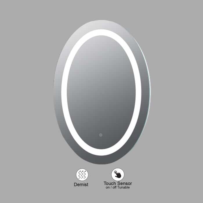 VONN VMRS2620TW Tunable White LED Bath Mirror in Silver, Round 24"W x 36"H