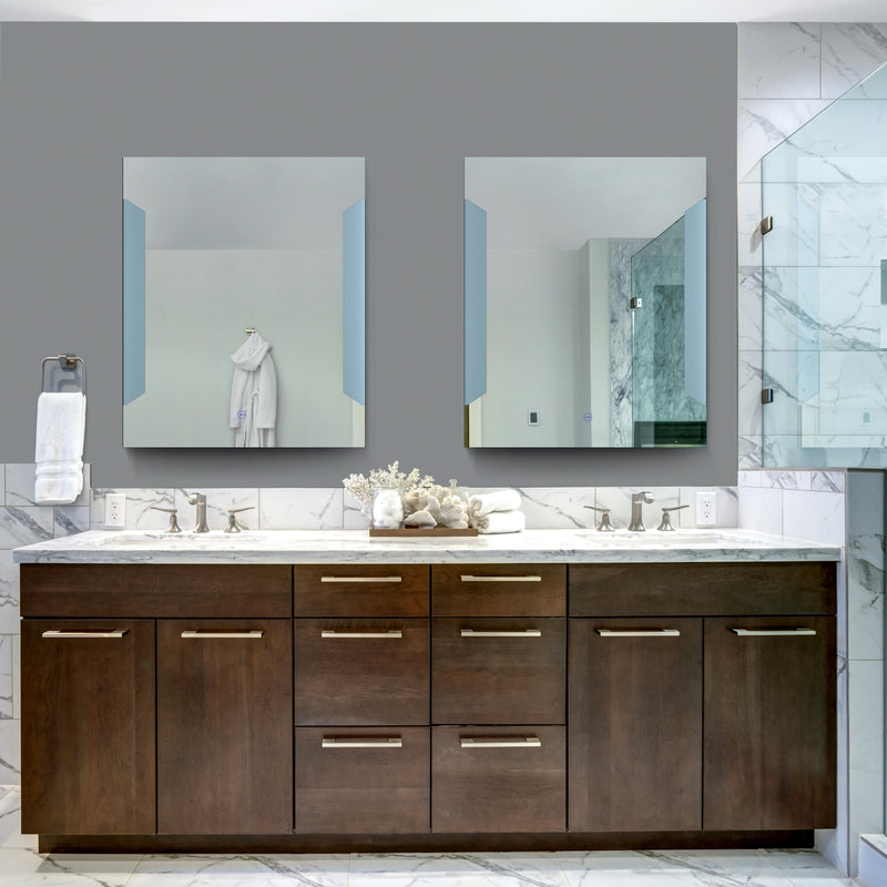 VONN VMRS2640ATW Tunable White LED Bath Mirror in Silver, Rectangle 24"W x 30"H or 30"W x 36"H