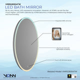 VONN VMRS2830ATW Tunable White LED Bath Mirror in Silver, Oval 24"W x 30"H