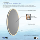 VONN VMRS2830A LED Bath Mirror in Silver, Oval 24"W x 30"H