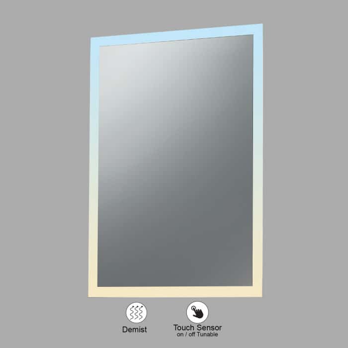 VONN VMRS3820ATW Tunable White LED Bath Mirror in Silver, Rectangle 24"W x 30"H or 30"W x 36"H