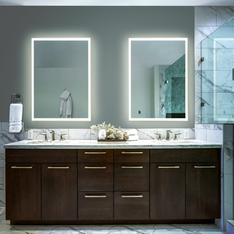 VONN VMRS3820ATW Tunable White LED Bath Mirror in Silver, Rectangle 24"W x 30"H or 30"W x 36"H