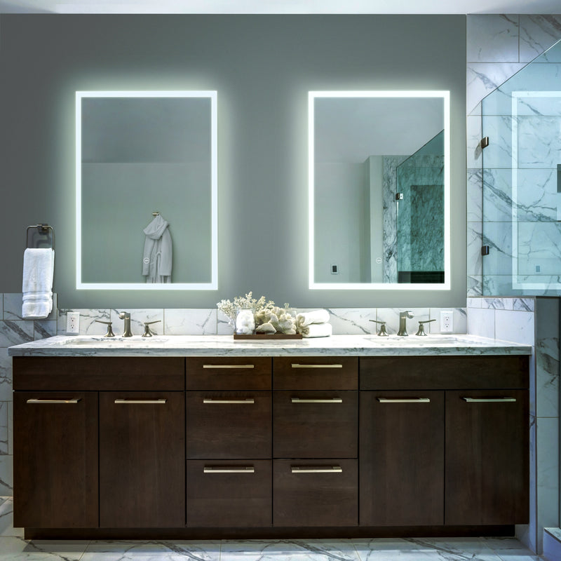 VONN VMRS3820ATW Tunable White LED Bath Mirror in Silver, Rectangle 24"W x 30"H or 30"W x 36"H