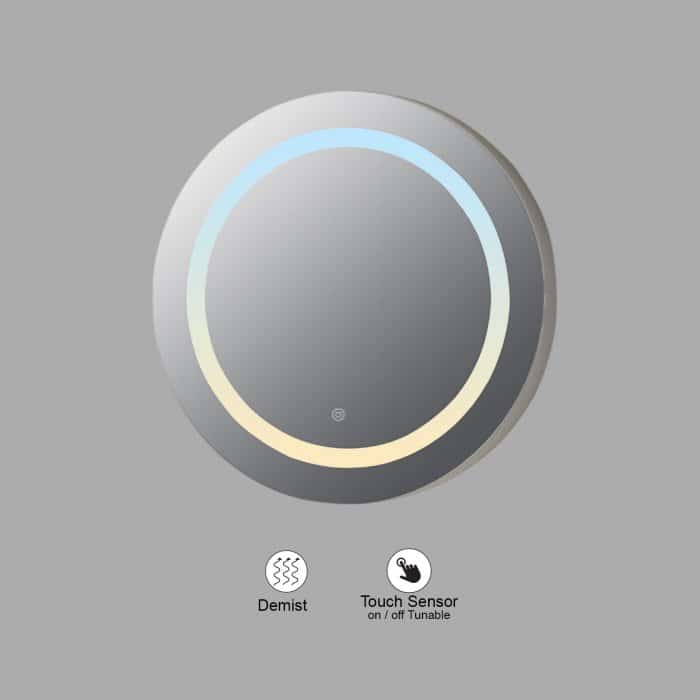 VONN VMRS4120TW Tunable White LED Bath Mirror in Silver, Round 30"W x 30"H