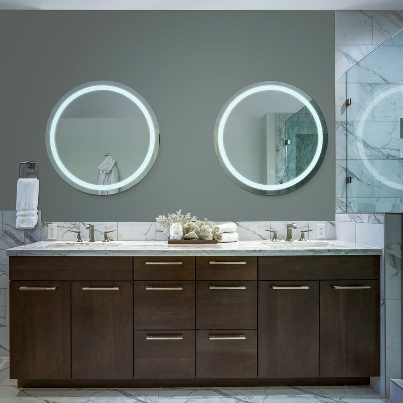VONN VMRS4120TW Tunable White LED Bath Mirror in Silver, Round 30"W x 30"H