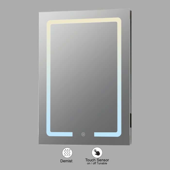 VONN VMRS4930TW Tunable White LED Bath Mirror in Silver, Rectangle 24"W x 30"H or 30"W x 36"H