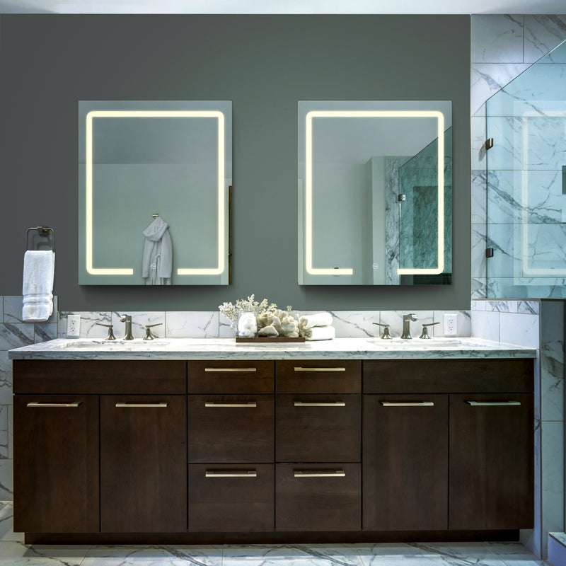 VONN VMRS4930TW Tunable White LED Bath Mirror in Silver, Rectangle 24"W x 30"H or 30"W x 36"H