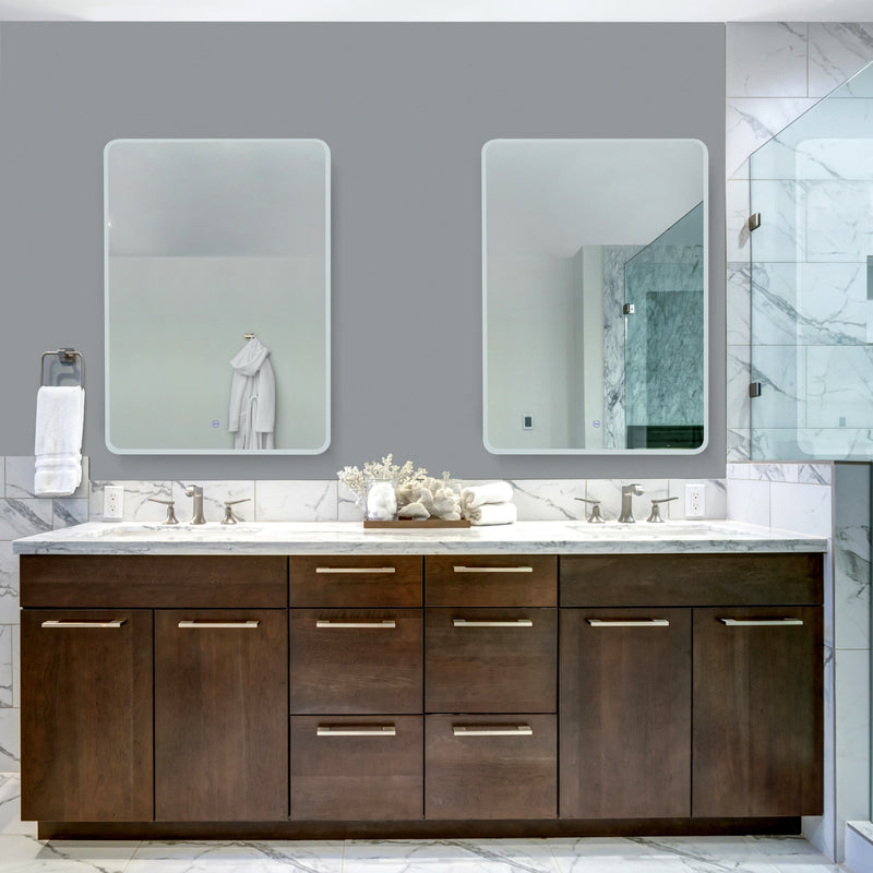 VONN VMRS5020ATW Tunable White LED Bath Mirror in Silver, Rectangle 24"W x 30"H or 30"W x 36"H
