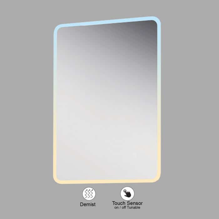 VONN VMRS5020ATW Tunable White LED Bath Mirror in Silver, Rectangle 24"W x 30"H or 30"W x 36"H