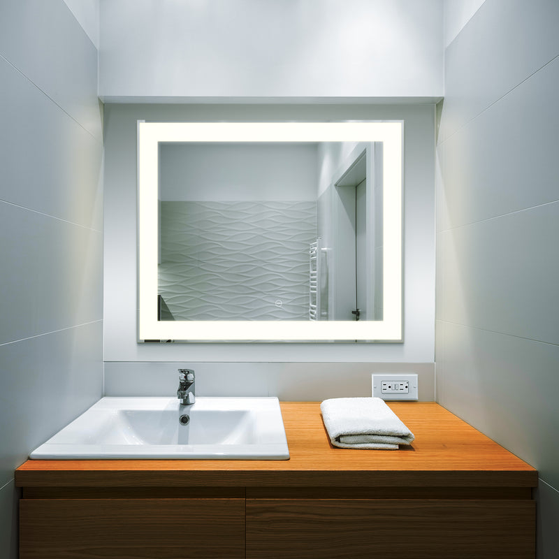 VONN VMRS5930ATW Tunable White LED Bath Mirror in Silver, Rectangle 24"W x 30"H or 30"W x 36"H