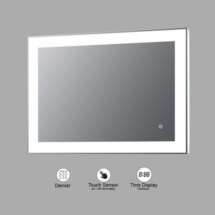 VONN VMRS5930A LED Bath Mirror in Silver, Rectangle 24"W x 30"H or 30"W x 36"H