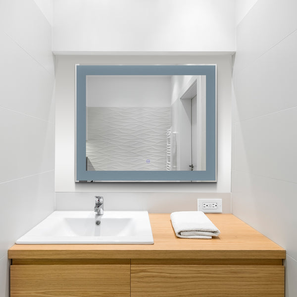 VONN VMRS5930A LED Bath Mirror in Silver, Rectangle 24"W x 30"H or 30"W x 36"H