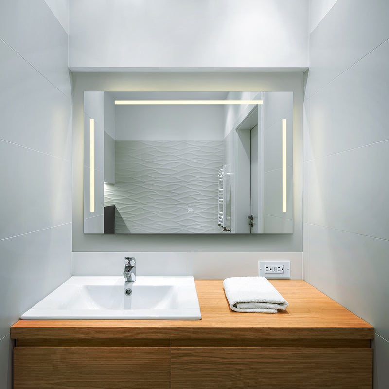 VONN VMRS6030A LED Bath Mirror in Silver, Rectangle 30"w x 24"H or 36"W x 30"H