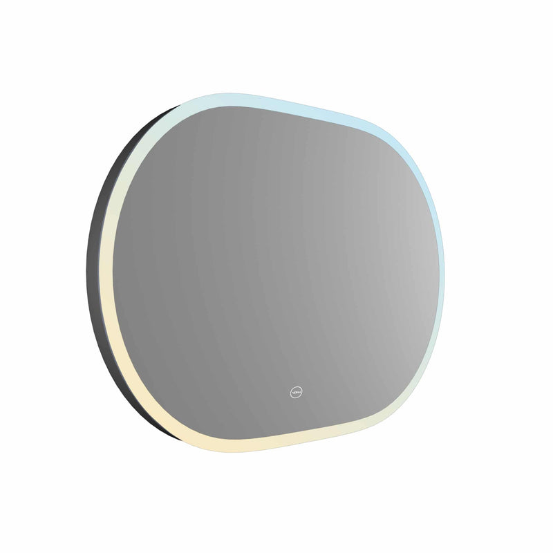VONN VMRS6530ATW Tunable White LED Bath Mirror in Silver and Frosted Edge, Oval 36"W x 24"H