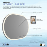 VONN VMRS6530A LED Bath Mirror in Silver, Oval 36"W x 24"H