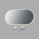 VONN VMRS6530ATW Tunable White LED Bath Mirror in Silver and Frosted Edge, Oval 36"W x 24"H