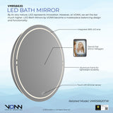 VONN VMRS6620 LED Bath Mirror in Silver, Round 30"W x 30"H