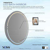 VONN VMRS6620 LED Bath Mirror in Silver, Round 30"W x 30"H