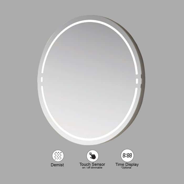 VONN VMRS6620 LED Bath Mirror in Silver, Round 30"W x 30"H