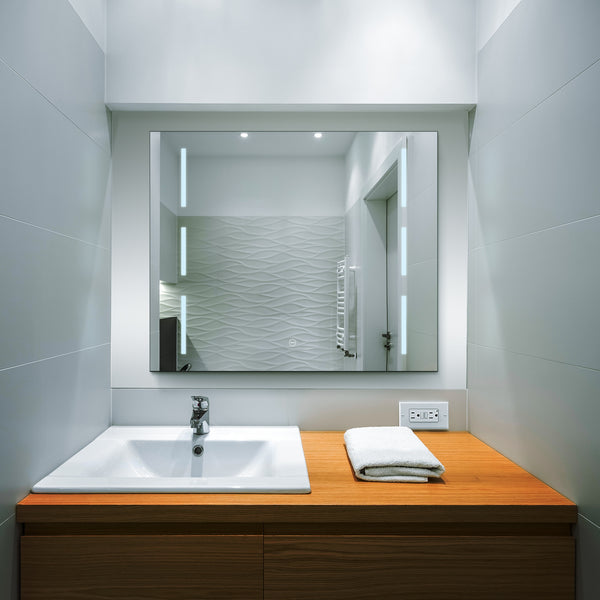 VONN VMRS6720TW Tunable White LED Bath Mirror in Silver, Rectangle 30"W x 24"H or 36"W x 30"H