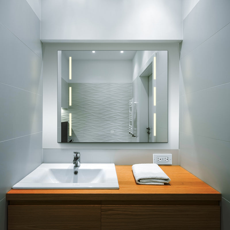 VONN VMRS6720 LED Bath Mirror in Silver, Rectangle 30"W x 24"H or 36"W x 30"H