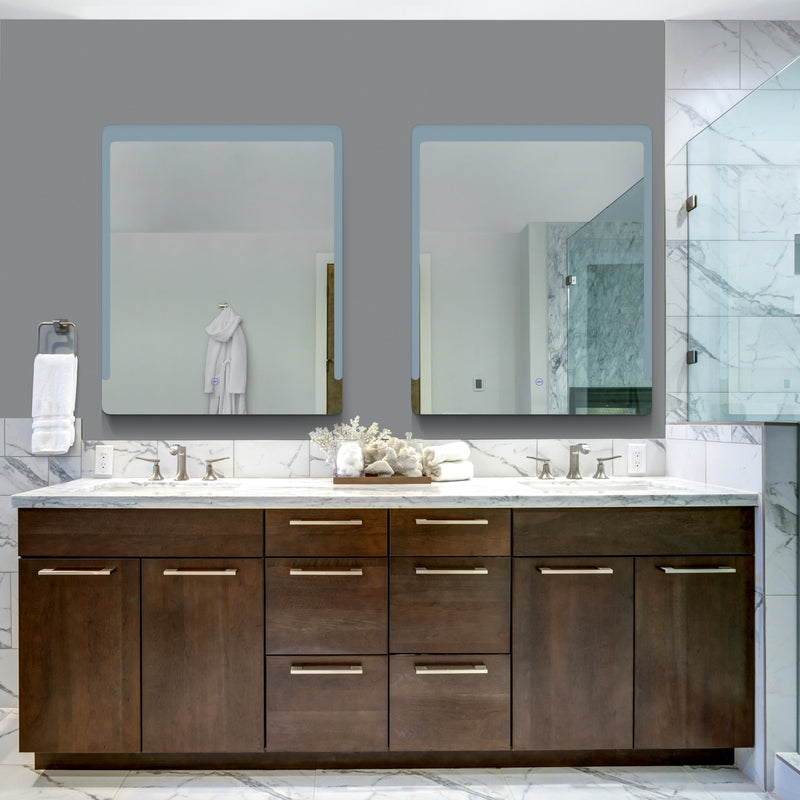 VONN VMRS6730A LED Bath Mirror in Silver, Rectangle 24"W x 30"H or 30"W x 36"H
