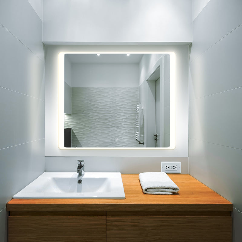 VONN VMRS6830ATW Tunable White LED Bath Mirror in Silver, Rectangle 30"W x 24"H or 36"W x 30"H