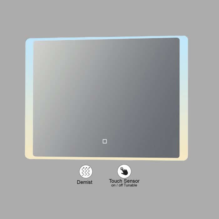 VONN VMRS6830ATW Tunable White LED Bath Mirror in Silver, Rectangle 30"W x 24"H or 36"W x 30"H