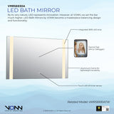VONN VMRS6930A LED Bath Mirror in Silver, Rectangle 30"W x 24"H or 36"W x 30"H
