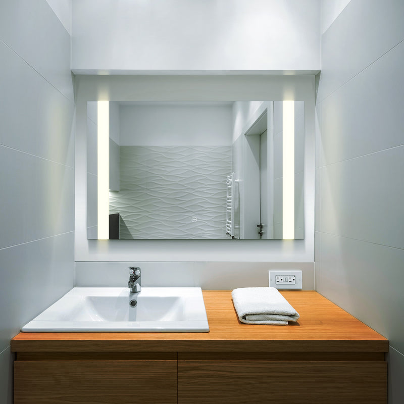 VONN VMRS6930A LED Bath Mirror in Silver, Rectangle 30"W x 24"H or 36"W x 30"H