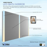 VONN VMRS7130ATW Tunable White LED Bath Mirror in Silver, Rectangle 48"W x 30"H