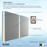 VONN VMRS7130A LED Bath Mirror in Silver, Rectangle 48"W x 30"H