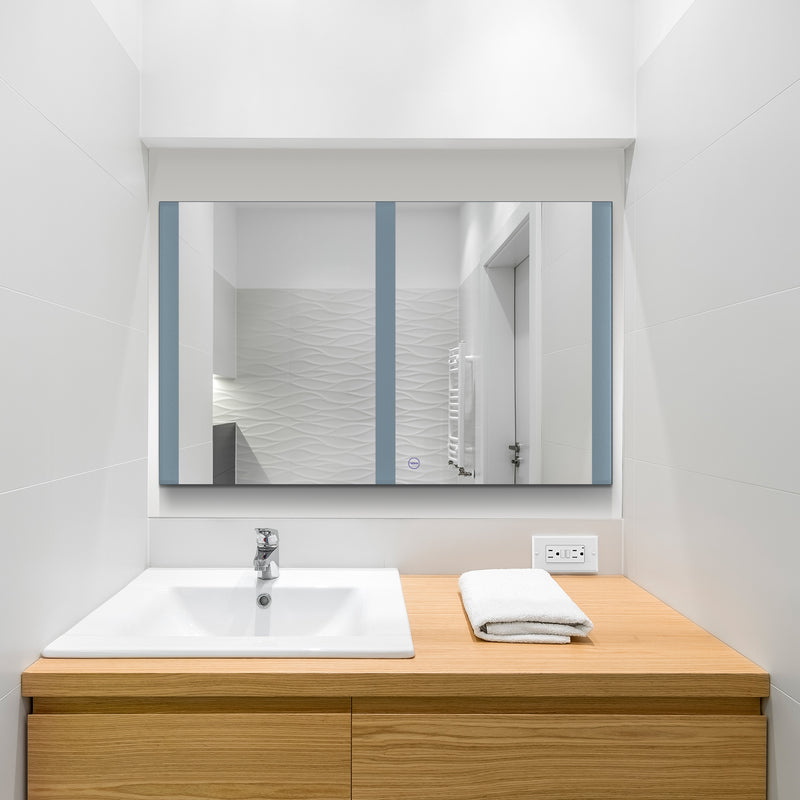 VONN VMRS7130ATW Tunable White LED Bath Mirror in Silver, Rectangle 48"W x 30"H