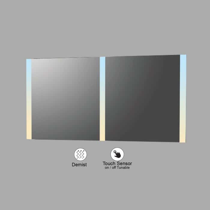 VONN VMRS7130ATW Tunable White LED Bath Mirror in Silver, Rectangle 48"W x 30"H