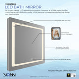 VONN VMRS7820 LED Bath Mirror in Silver, Rectangle 30"W x 24"H or 36"W x 30"H