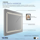 VONN VMRS7830 LED Bath Mirror in Silver, Rectangle 30"W x 24"H or 36"W x 30"H