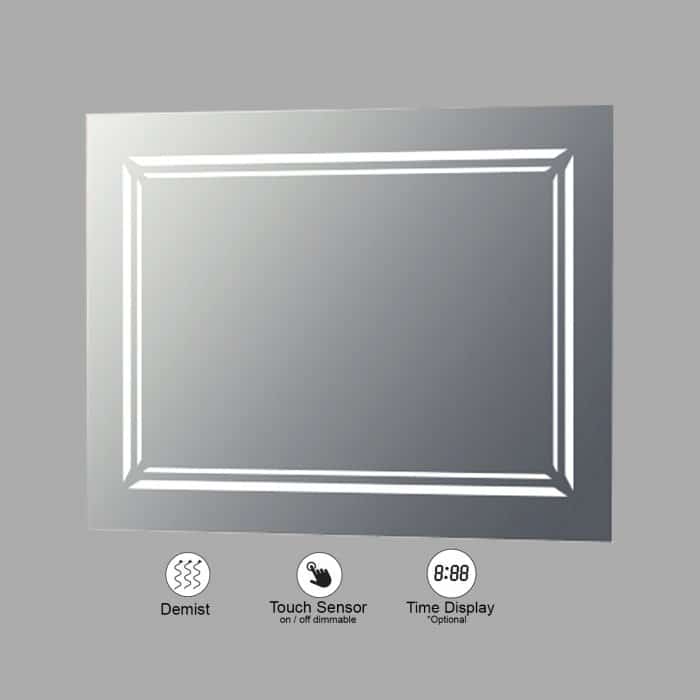 VONN VMRS7830 LED Bath Mirror in Silver, Rectangle 30"W x 24"H or 36"W x 30"H