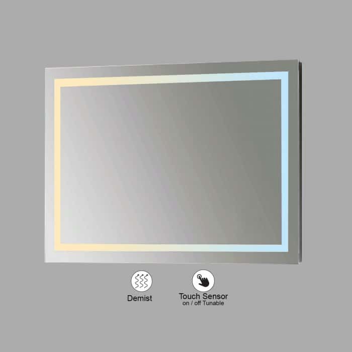 VONN VMRS7920TW Tunable White LED Bath Mirror in Silver, Rectangle 30"W x 24"H or 36"W x 30"H
